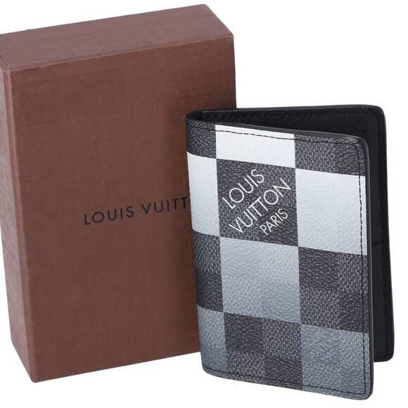 Louis Vuitton Pocket Organizer Damier Graphite Giant Card Case N40411 Blue - Picture 1 of 5